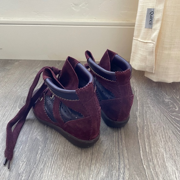 Isabel Marant Suede Wedge Sneakers Burgundy Size 6 - Picture 5 of 6